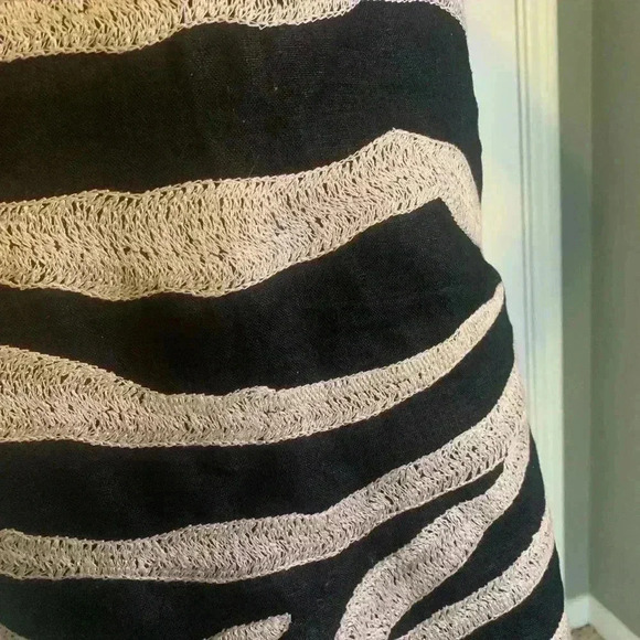 Michael Kors sleeveless 100% linen print zebra dress size 8 Black Beige. #301 - Picture 4 of 12